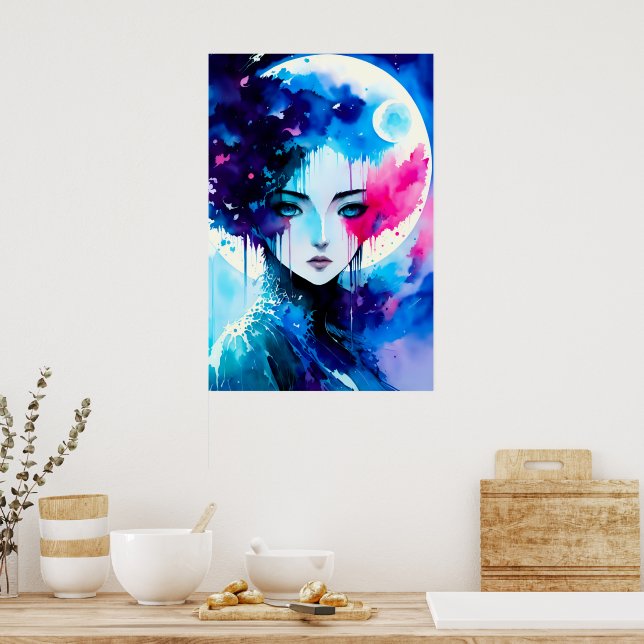 Poster Moon Child Anime Fantasy Art (Cozinha)