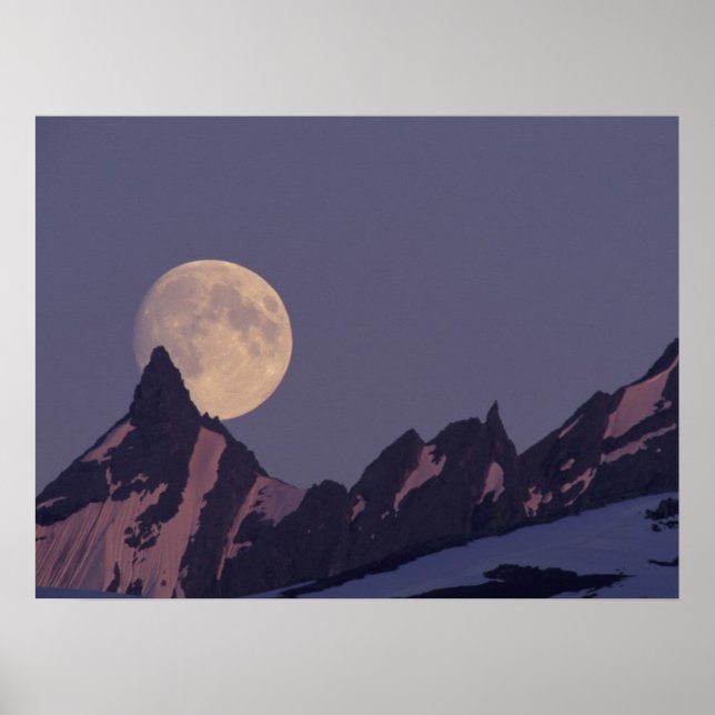 Poster Moon Completo Sobe | Montanhas Chugach Alaska (Frente)