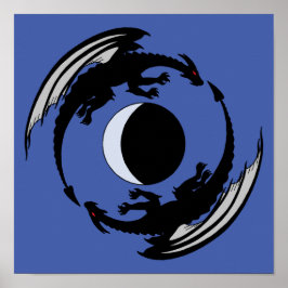 Poster Moon Dragon Fantasy Design