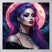 Moon Goddese Fantasia Gótica Pinup