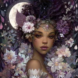 Poster Moon Goddess Black Fantasy Art Black Queen