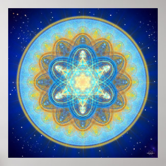 Pôster Moon Merkaba Mandala