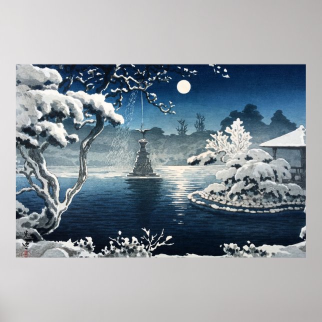 Poster Moon Over Hibiya Park por Tsuchiya Koitsu (Frente)