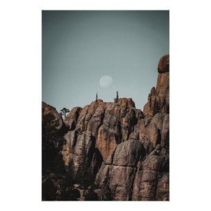 Pôster Moon Over Sylvan Lake Rocks