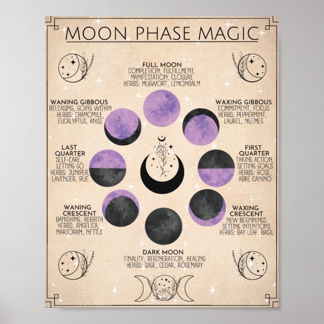 Poster Moon Phase Art Moon Magic (Frente)