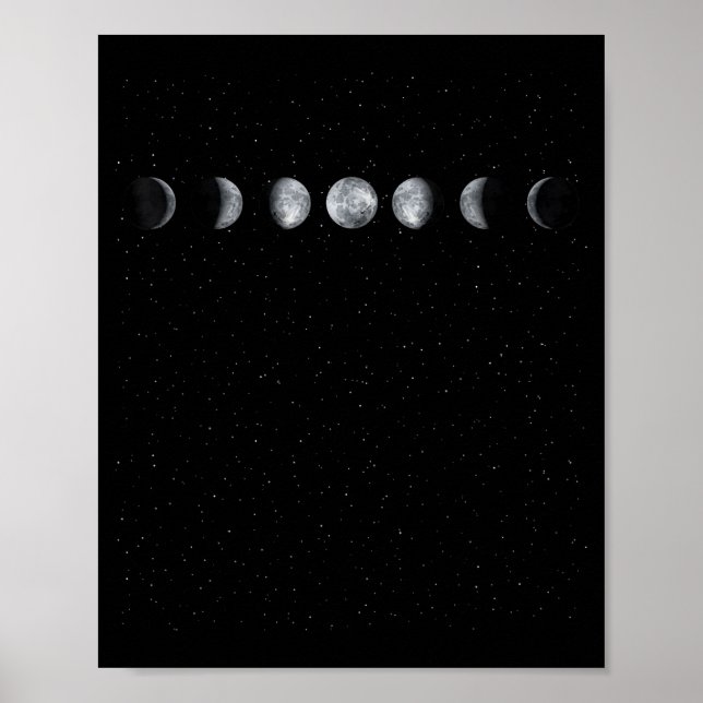 Poster Moon Phase Scientist Gift Astronomy  (Frente)