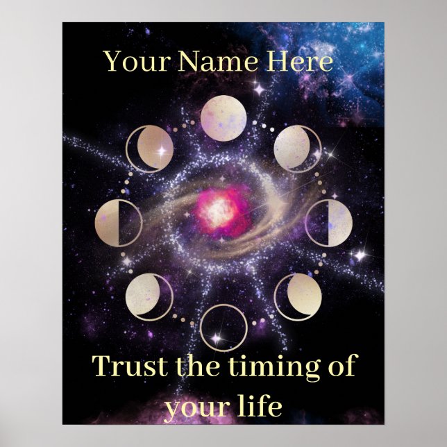 Poster Moon Phases Sacred Geometry Wall Art (Frente)