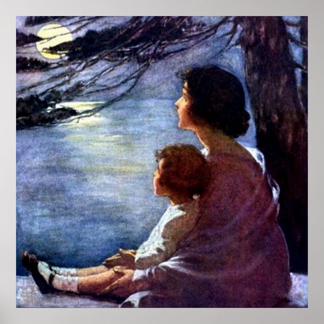 Poster "Moonbeams" por Jessie Willcox Smith (Frente)