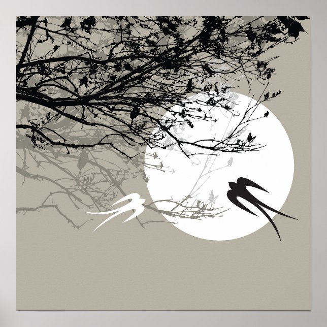 Pôster Moonlight Zen Cinza (Frente)