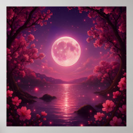 Poster Moonlit Cherry Blossom Serenity