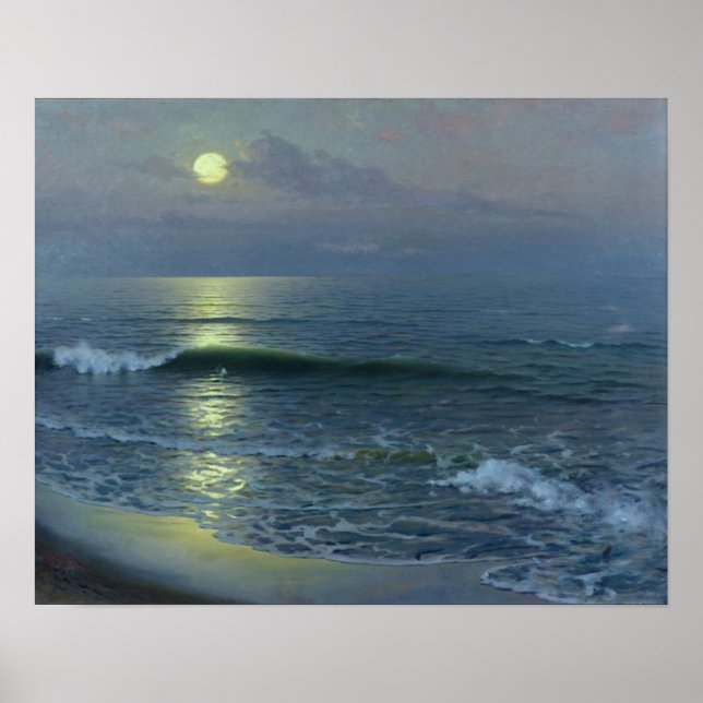 Poster Moonrise Over Ocean (Frente)