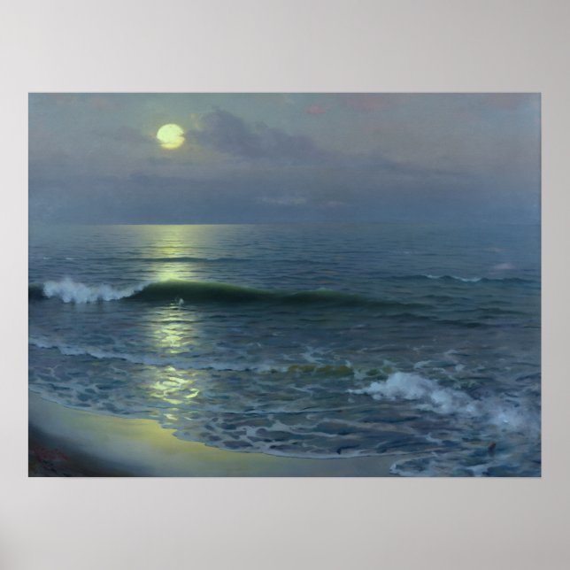 Poster Moonrise Over Ocean (Frente)