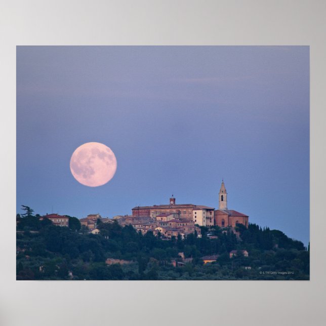 Poster Moonrise sobre Pienza (Frente)