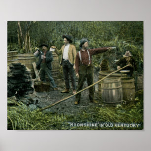 Pôster Moonshine ainda no vintage 1908 velho de Kentucky