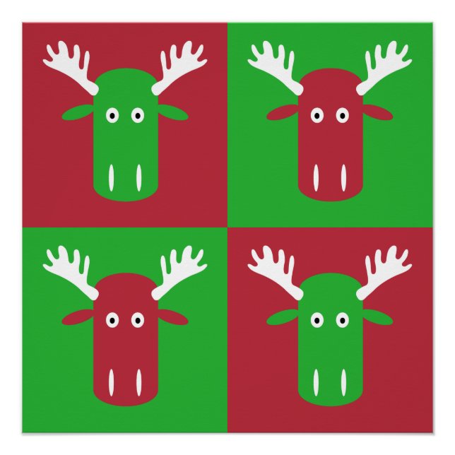 Pôster Moose Head Pop Art poster (Frente)