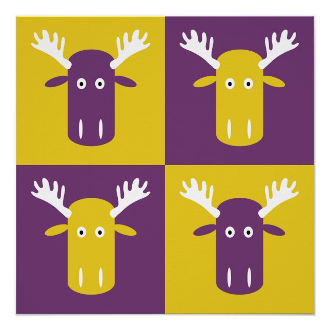 Pôster Moose Head Pop Art poster (Frente)