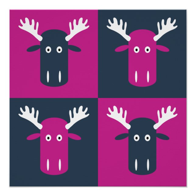 Pôster Moose Head Pop Art poster (Frente)