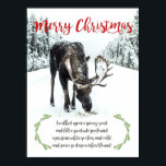 Poster Moose In Winter Snow Photo Verse Merry Christmas<br><div class="desc">Moose in winter snow merry Christmas poem verse. The verse reads: I walked upon a snowy road, and felt a solitude profound. A pristine white so clear and cold, and peace so deep within I found. A Christmas greeting celebrating solitude and the winter season. I wrote this short verse after...</div>