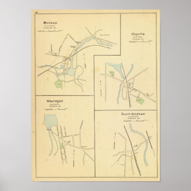 Poster Moosup, Dayville, Wauregan, S Windham (Frente)