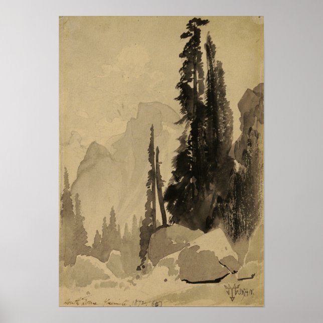 Poster Moran - Half Dome Yosemite 1872 (Frente)