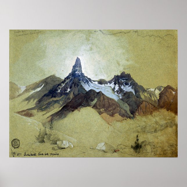 Poster Moran - Index Peak Clark's Fork Wyoming 1892 (Frente)