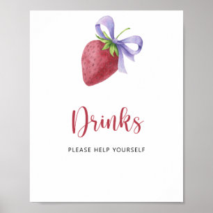 Poster Morango - Bebidas à vontade