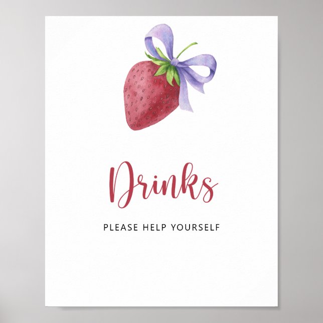 Poster Morango - Bebidas ajudem-se (Frente)