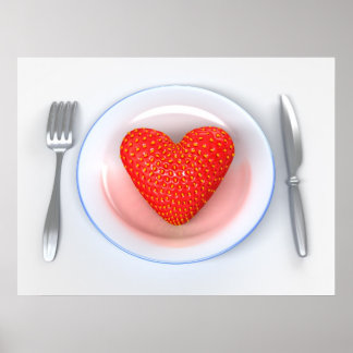 Pôster Morango - Coração