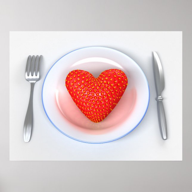 Pôster Morango - Coração (Frente)