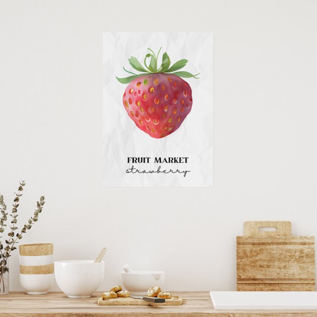 Poster Morango de fruta (Cozinha)