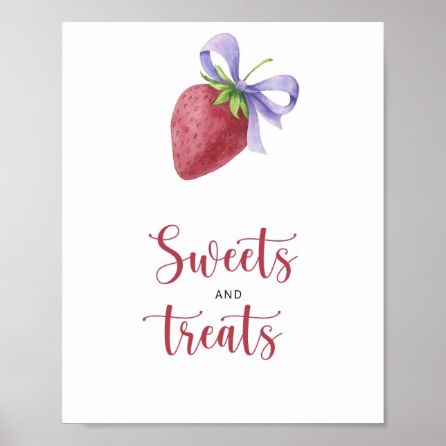 Poster Morango - doces e chás de fraldas (Frente)