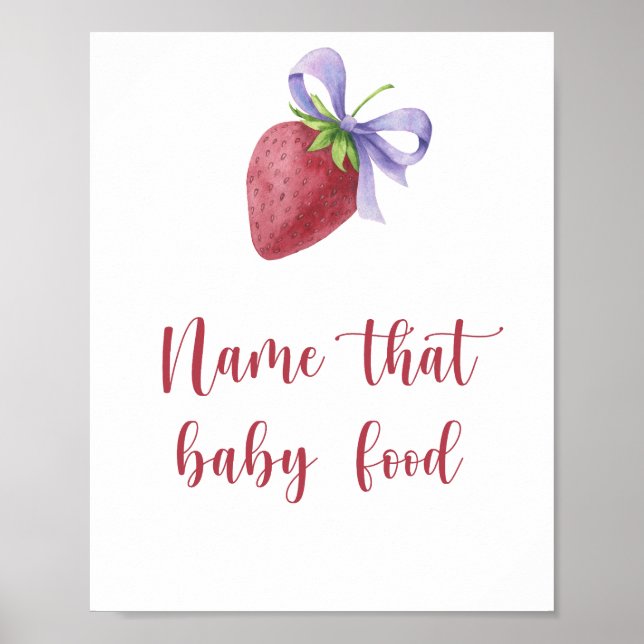 Poster Morango - nome aquele alimento para bebês (Frente)