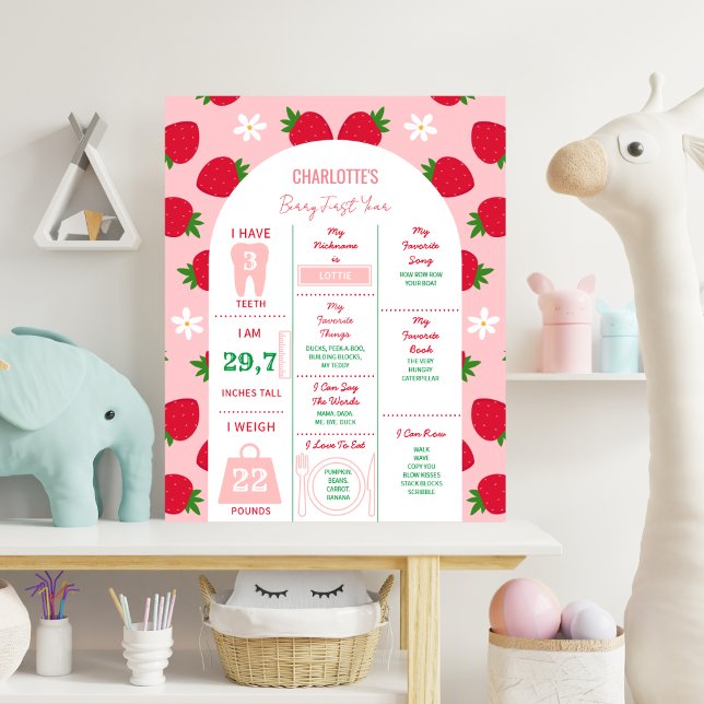 Poster Morango Primeiro primeiro aniversario Milestone Do (Criador carregado)