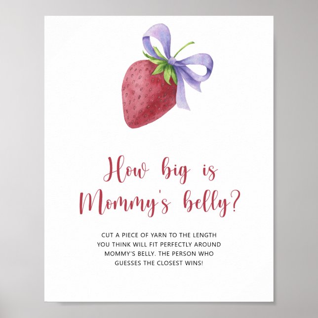 Poster Morango - quão grande é o jogo da barriga de mamãe (Frente)