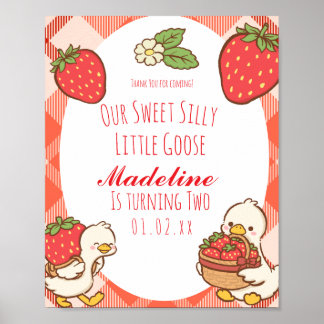 Poster Morangos de Aniversário Silly Sweet Goose