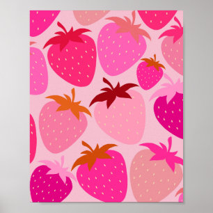 Poster Morangos Rosa