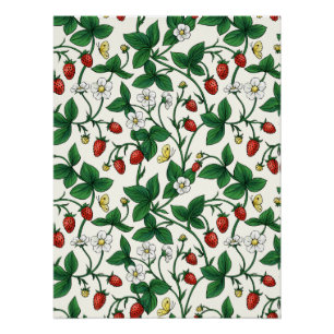 Pôster Morangos silvestres vermelho/amarelo/verde/branco