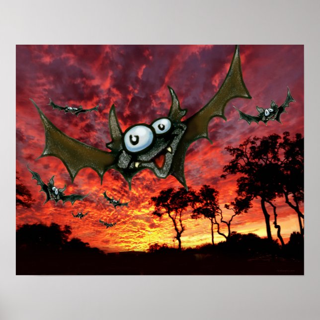Poster Morcegos ao pôr do sol (Frente)