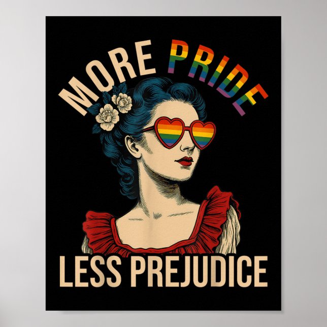 Poster More Pride Less Prejudice Pride Month Gay Lesbian  (Frente)