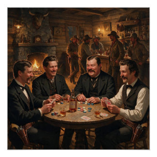 Pôster Morgan Wyatt Virgil Earp Doc Holiday Jogando Poker