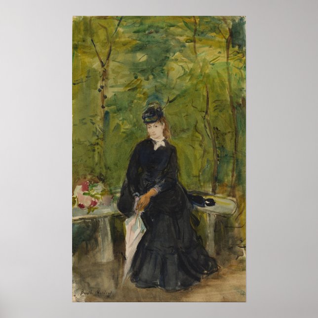 Poster Morisot - Jovem Sentada Em Um Banco 1864 (Frente)