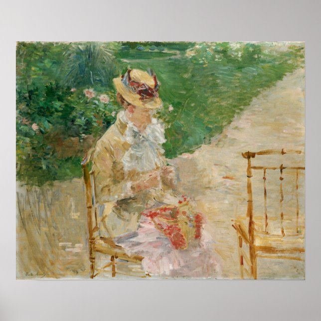 Poster Morisot - Jovem Vedando No Jardim 1883 (Frente)