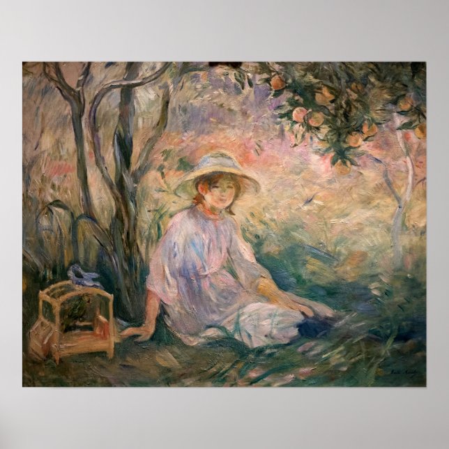 Poster Morisot - Sob A Árvore Laranja 1889 (Frente)