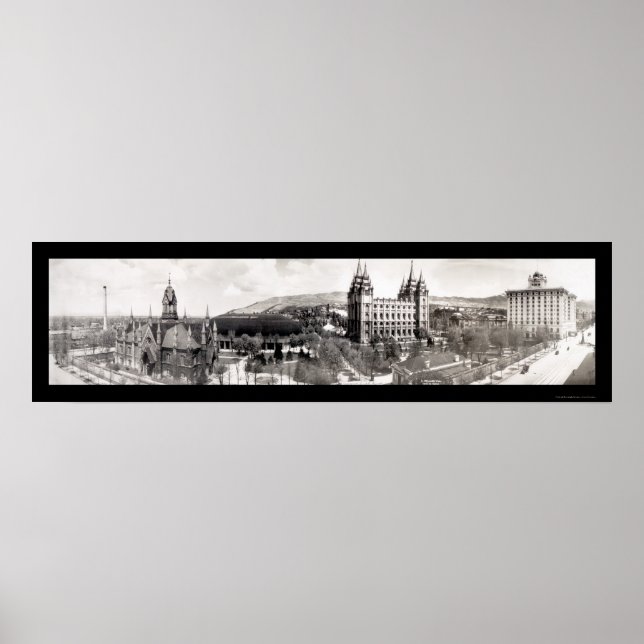 Pôster Mormon Temple Grounds Photo 1912 (Frente)