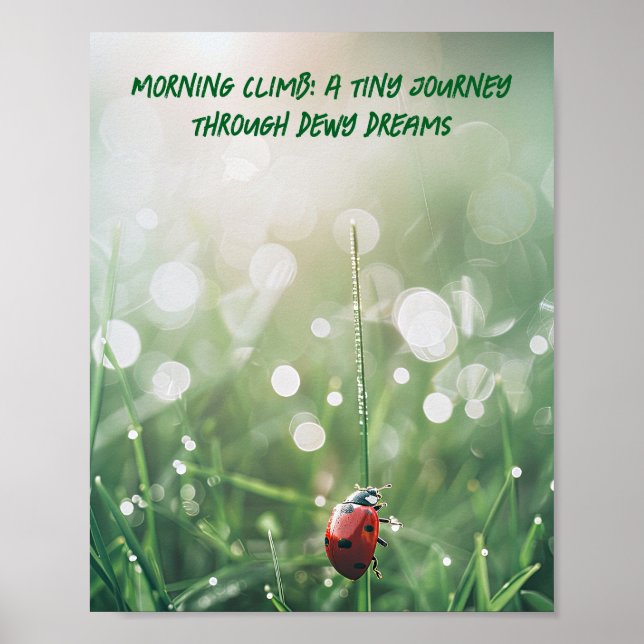 Poster Morning Dew Ladybug: O Pequeno Wanderer da Naturez (Frente)