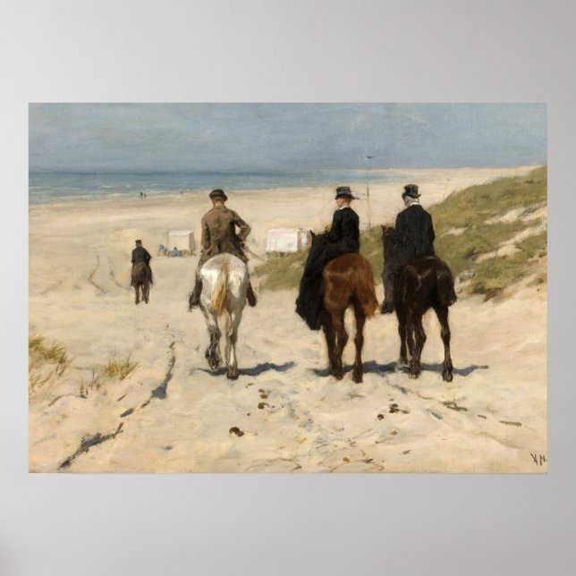 Poster Morning Ride ao longo da praia, 1876 por Anton Mau (Frente)