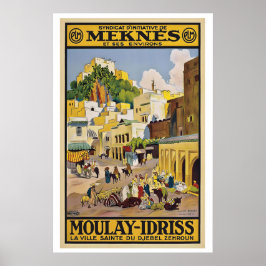 Poster Morocco Moulay Idriss the Holy City of Djebel