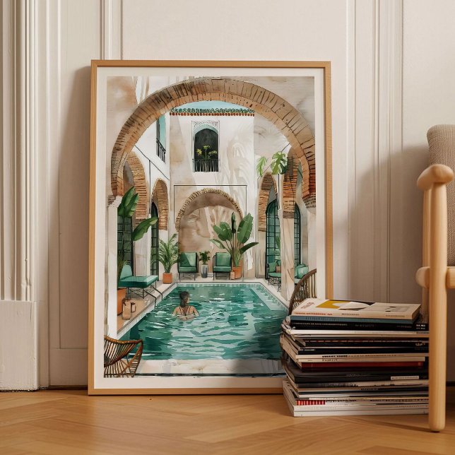 Poster Morocco Print Morocco Illustration Moroccan Riad  (Criador carregado)