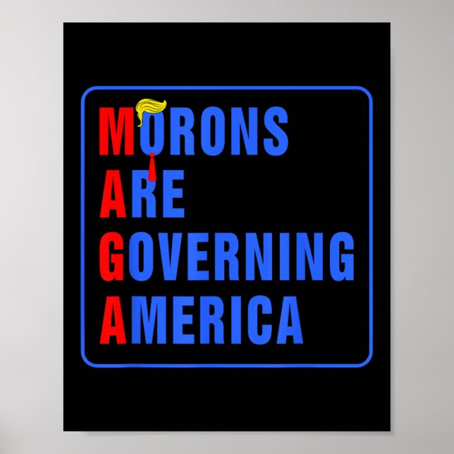 Poster Morons Estão Governando A América Engraçada Trump  (Frente)