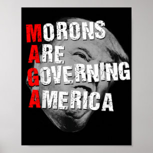 Poster Morons Estão Governando A América Engraçada Trump 